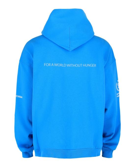  발렌시아가 미디엄 핏 후드 티셔츠 767877 TMVL1 4940 40360 2X Blue - BALENCIAGA