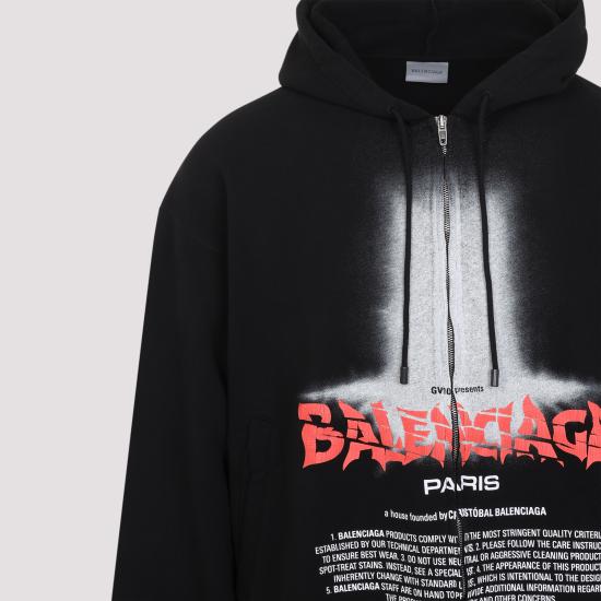 26FW 발렌시아가 더 도어 오버사이즈 집업 후디 850338 TUVQ9 1000 BLACK - BALENCIAGA