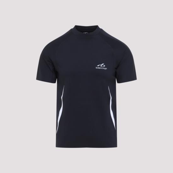 26FW 발렌시아가 테크웨어 쇼트 슬리브 티셔츠 A000NP TUVN7 8502 NAVY WHITE