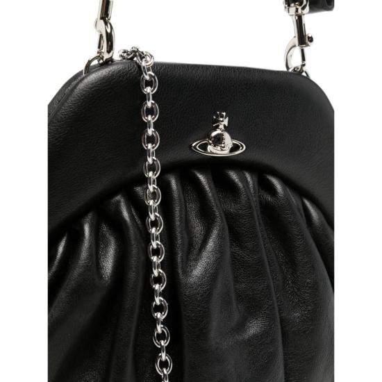  비비안웨스트우드 가방 비비안 웨스트우드 송아지 가죽 클러치 백 블랙 - VIVIENNE WESTWOOD