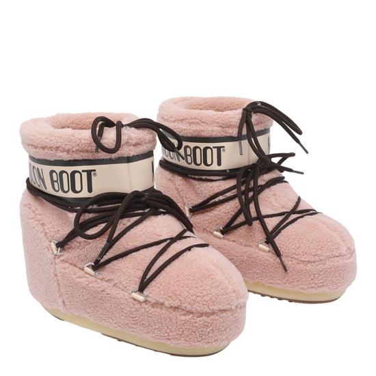 26FW 문부츠 아이콘 로우 플리스 부츠 1409700 J001 PINK - MOON BOOT