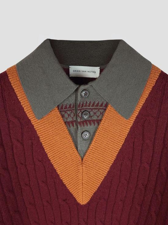 26FW 드리스 반 노튼 스웨터 0212204751 359 BORDEAUX - DRIES VAN NOTEN