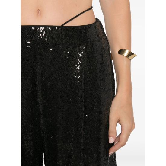26FW 아마주인 팔라초 팬츠 13GALUSSB GAL SEQUIN SHBLK BLACK - AMAZUIN