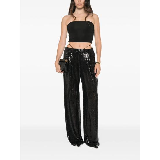 26FW 아마주인 팔라초 팬츠 13GALUSSB GAL SEQUIN SHBLK BLACK - AMAZUIN