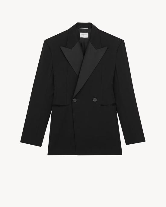 26FW 생로랑 그랭 드 푸드르 턱시도 자켓 876201Y7E631000 Black