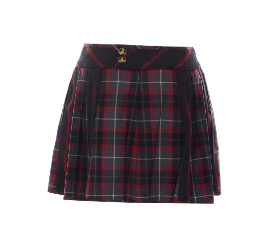 26FW 비비안웨스트우드 벨 타탄체크 플리츠 미니 스커트 1K01003H W01NGP210 RED - VIVIENNE WESTWOOD