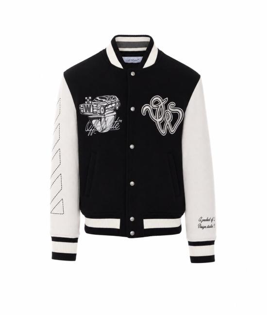 26FW 오프화이트 자켓 OMEH053F26FAB001 BLACK