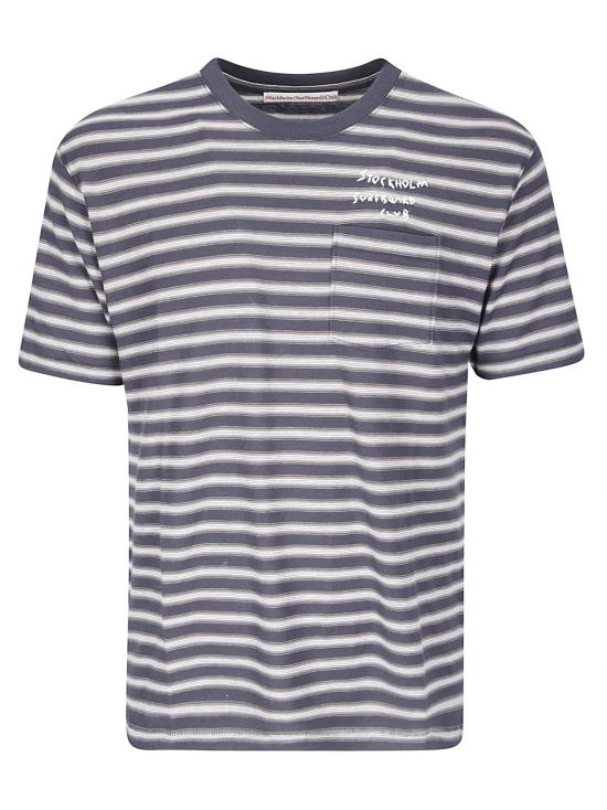 26FW 스톡홀름 서프보드 클럽 반팔 티셔츠 U1000324S1 STRIPE 001 BLACK
