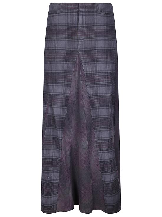26FW 아워레가시 롱 스커트 W4264RDM DULYWED DUSTLY MERLOT CHECK