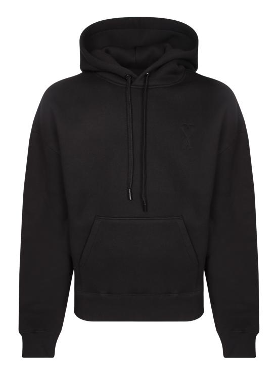 26FW 아미 코튼 드 하트 후드 USW756 749001 BLACK