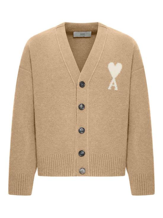 26FW 아미 빅 하트 로고 알파카 니트 가디건 UKC365KN0135A278 NUDE NEUTRALS