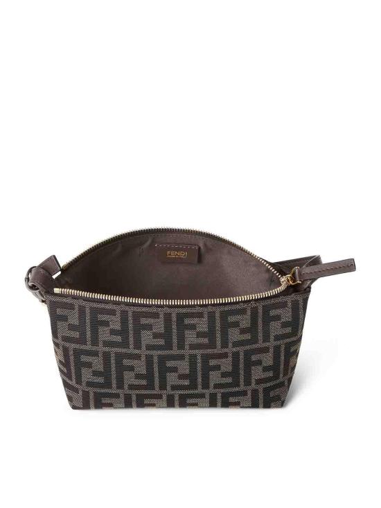 26FW 펜디 바니티 FF 자카드 스몰 파우치 8BS124B17AF14YN BROWN - FENDI
