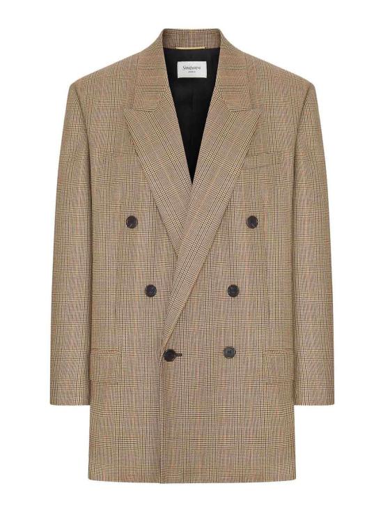 26FW 생로랑 더블 브레스티드 울 블레이저 871065Y3L612242 NUDE NEUTRALS