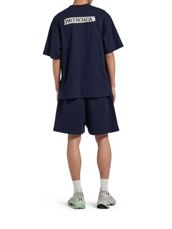 26FW 발렌시아가 마스킹 테이프 티셔츠 미디움 핏 764235TTVL68065 BLUE - BALENCIAGA