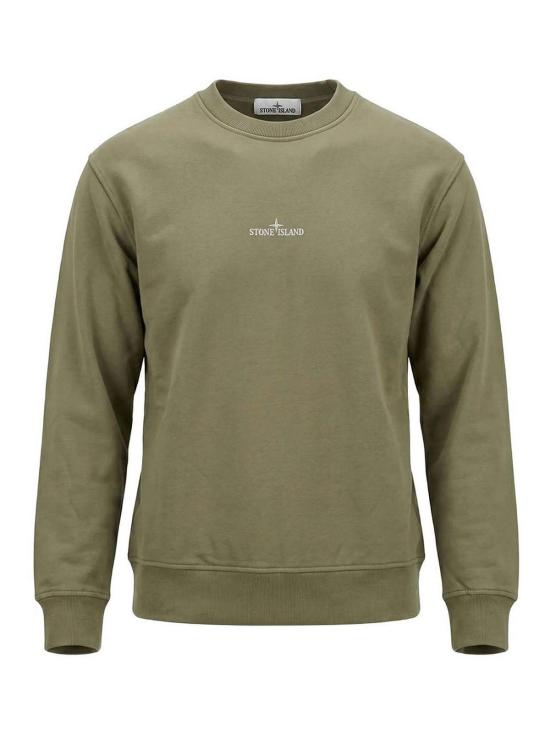 26FW 스톤 아일랜드 오가닉 코튼 로고 프린트 스웨트셔츠 L2S156100039S0477V005G GREEN