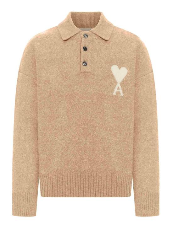 26FW 아미 ADC 알파카 폴로 스웨터 UPL408KN0135A278 NUDE NEUTRALS