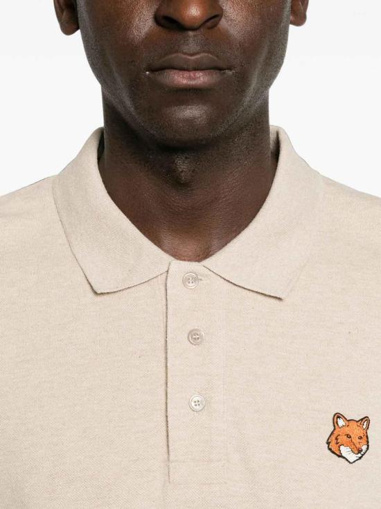 26FW 메종키츠네 폭스 헤드 레귤러 폴로 티셔츠 PM00209KP0002CBEME BEIGE - MAISON KITSUNE