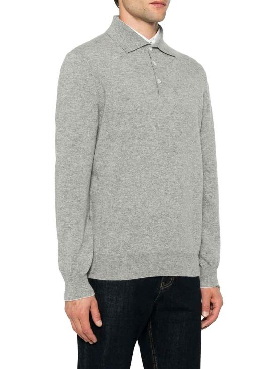 26FW 브루넬로 쿠치넬리 폴로 넥 캐시미어 스웨터 M2200295CY162 GREY - BRUNELLO CUCINELLI