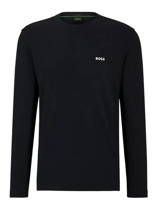 26FW 휴고보스 콘트라스트 로고 스트레치 코튼 롱 슬리브 티셔츠 50506365402 BLUE
