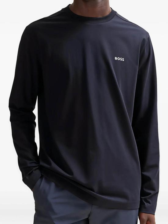 26FW 휴고보스 콘트라스트 로고 스트레치 코튼 롱 슬리브 티셔츠 50506365402 BLUE - HUGO BOSS