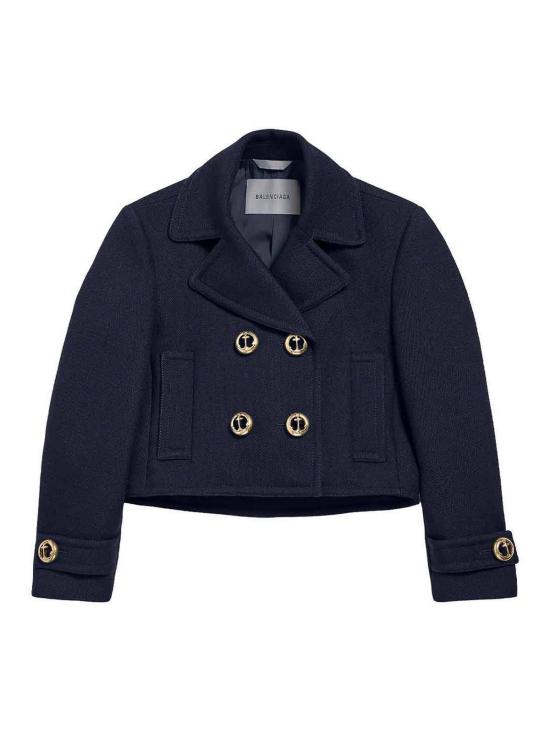 26FW 발렌시아가 크롭 피코트 A002D7TUU168065 BLUE