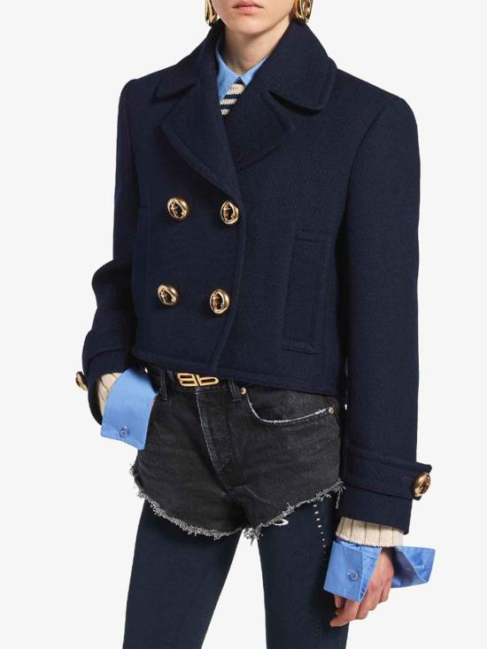 26FW 발렌시아가 크롭 피코트 A002D7TUU168065 BLUE - BALENCIAGA
