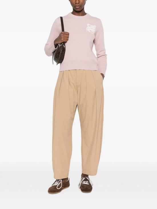 26FW 메종키츠네 폭스 헤드 인타르시아 메리노 스웨터 NW00808KM0329MPIEC NUDE NEUTRALS - MAISON KITSUNE