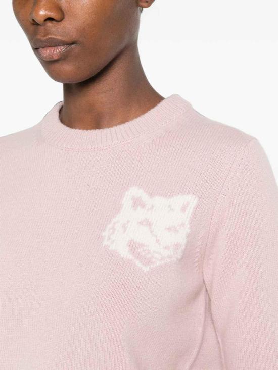 26FW 메종키츠네 폭스 헤드 인타르시아 메리노 스웨터 NW00808KM0329MPIEC NUDE NEUTRALS - MAISON KITSUNE
