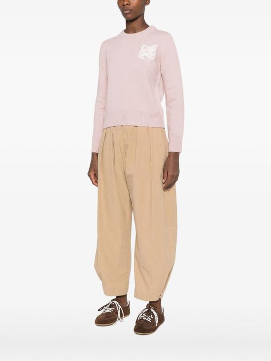 26FW 메종키츠네 폭스 헤드 인타르시아 메리노 스웨터 NW00808KM0329MPIEC NUDE NEUTRALS - MAISON KITSUNE