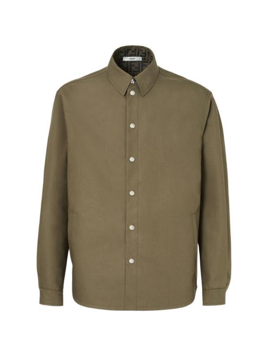 26FW 펜디 긴팔 셔츠 FW1470B1UE F1XEW VERDE MILIT TABACCO
