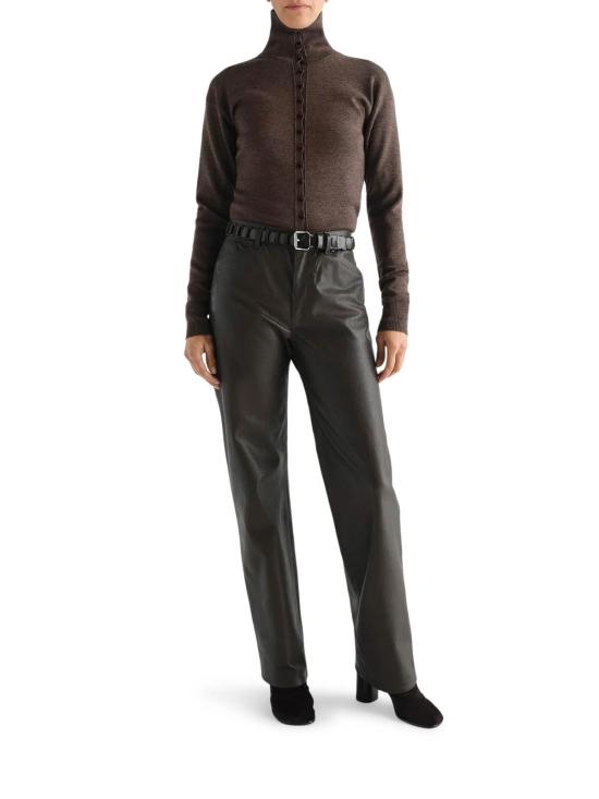 26FW 르메르 버튼 탑 파인 울 스웨터 PO0047LK1070BR538 BROWN - LEMAIRE