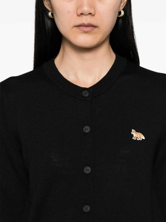 26FW 메종키츠네 베이비 폭스 메리노 레귤러 가디건 PW00502KT1181BLACK - MAISON KITSUNE