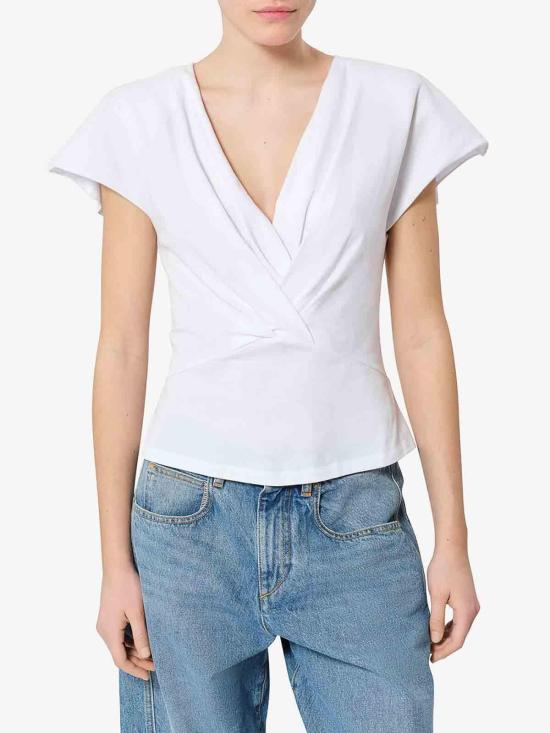 26FW 이자벨마랑 나드린 드레이프 코튼 저지 티셔츠 TS0341FAA1N41I20WH WHITE - ISABEL MARANT