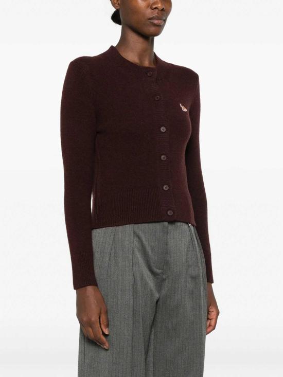 26FW 메종키츠네 베이비 폭스 램스울 피티드 가디건 PW00506KT1006DKWOO PURPLE - MAISON KITSUNE