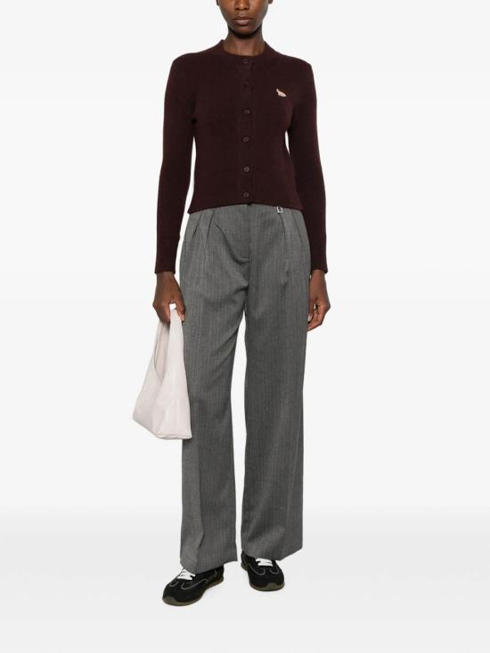 26FW 메종키츠네 베이비 폭스 램스울 피티드 가디건 PW00506KT1006DKWOO PURPLE - MAISON KITSUNE
