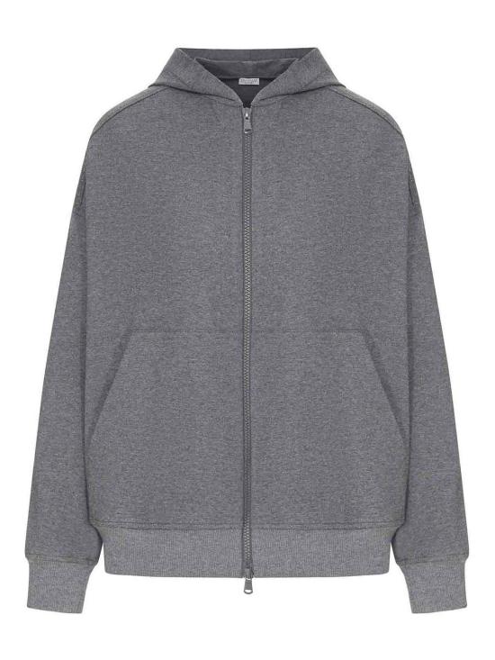 26FW 브루넬로 쿠치넬리 집업 스웨트셔츠 MH827FB706C080 GREY