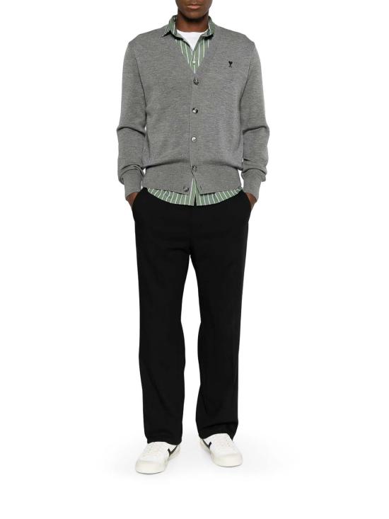 26FW 아미 ADC 울 V넥 가디건 HKC361001A336 GREY - AMI