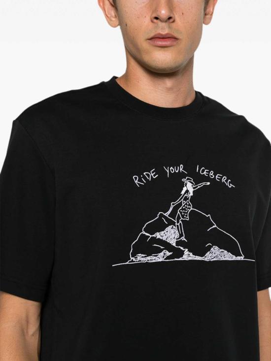 26FW 아이스 비 아이스버그 반팔 티셔츠 F02663089000 BLACK - ICE B ICEBERG