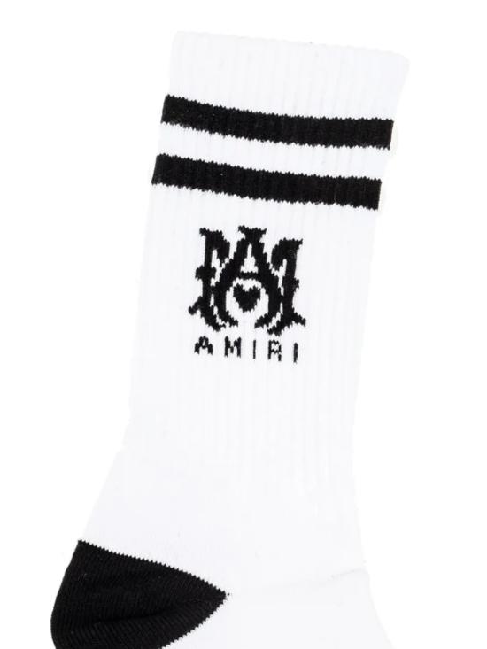 26FW 아미리 양말 AMACSK1006 111 WHITE BLACK - AMIRI