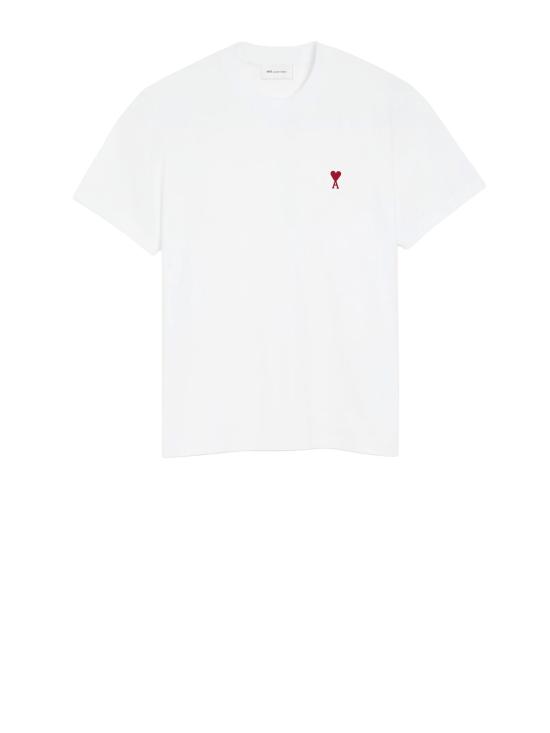26FW 아미 스몰 하트 로고 티셔츠 BFUTS035 724 100 BLANC