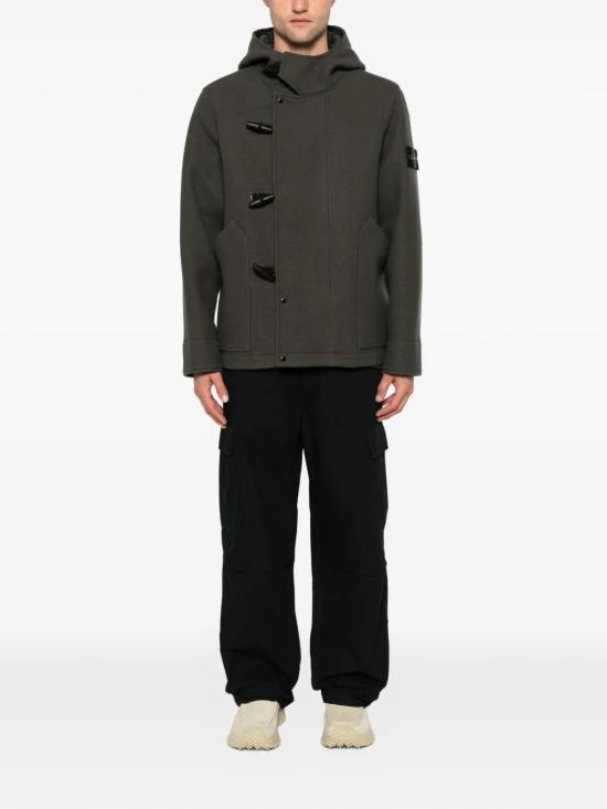 26FW 스톤 아일랜드 헤비 멜톤 울 캐시미어 쇼트 파카 L2S154100039S0453 V0062 GRIGIO - STONE ISLAND
