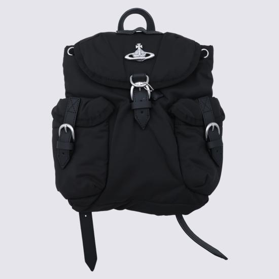 26FW 비비안웨스트우드 ORB 하이랜드 스몰 백팩 4A03000AU W019EN403 BLACK SILVER