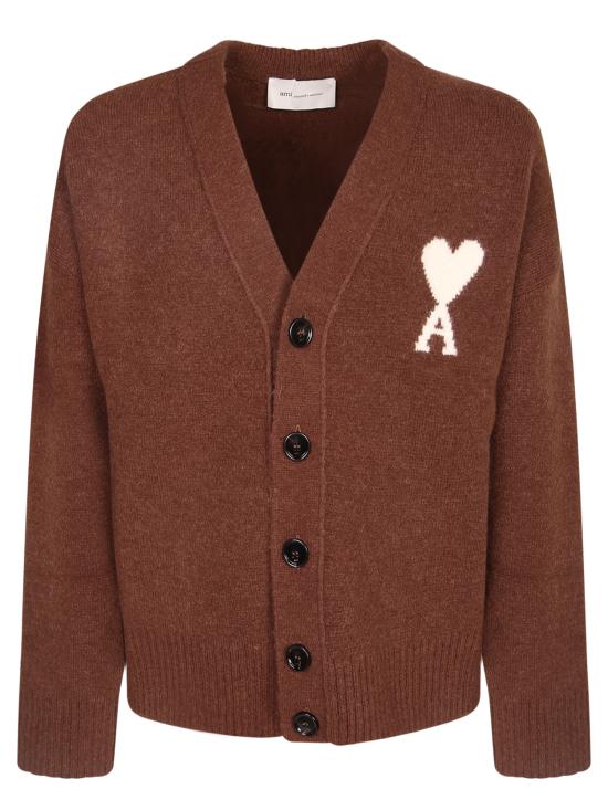 27FW 아미 빅 하트 로고 알파카 니트 가디건 UKC365 KN0135 A362 Brown