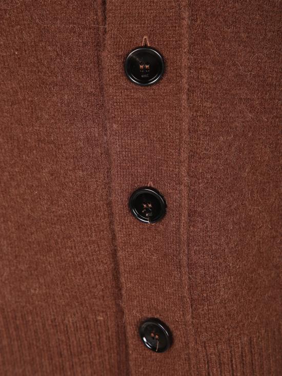 27FW 아미 빅 하트 로고 알파카 니트 가디건 UKC365 KN0135 A362 Brown - AMI