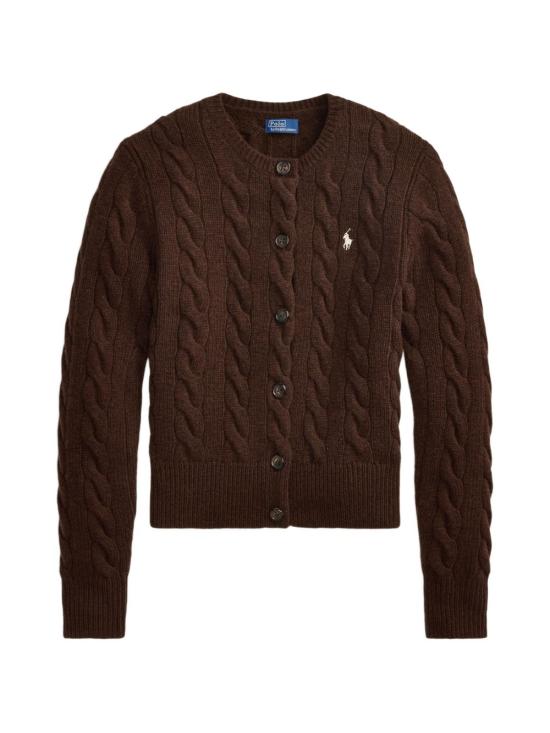 26FW 폴로 랄프로렌 로고 자수 크루넥 가디건 211972104 509 CEDAR HEATHER