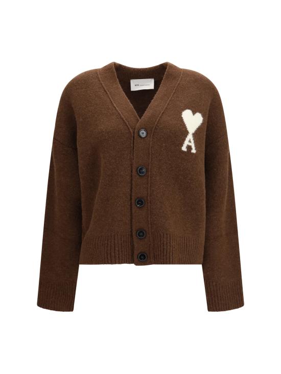 26FW 아미 빅 하트 로고 알파카 니트 가디건 UKC365KN0135 A362 MARRONE