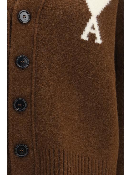 26FW 아미 빅 하트 로고 알파카 니트 가디건 UKC365KN0135 A362 MARRONE - AMI