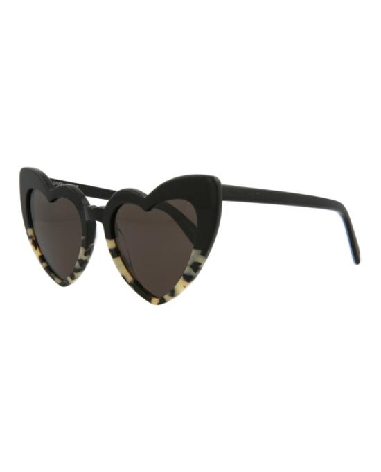  생로랑 루루 하트 모양 아세테이트 선글라스 SL181LOULO 30001643 012 Black - SAINT LAURENT