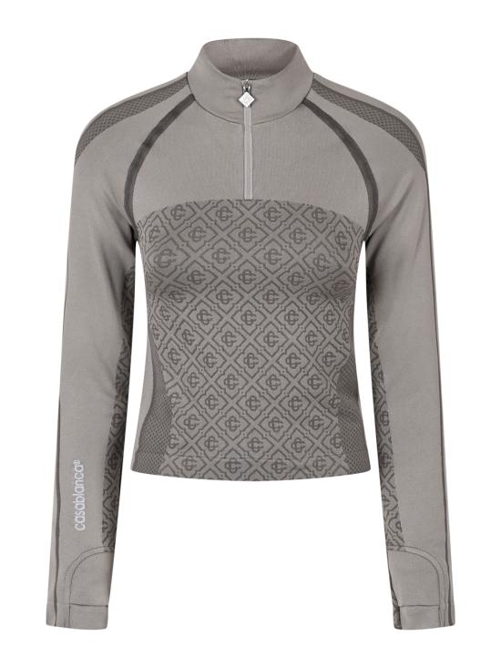 26FW 카사블랑카 민소매 티셔츠 WAW26ACT06801 LIGHT GREY MONOGRAM - CASABLANCA