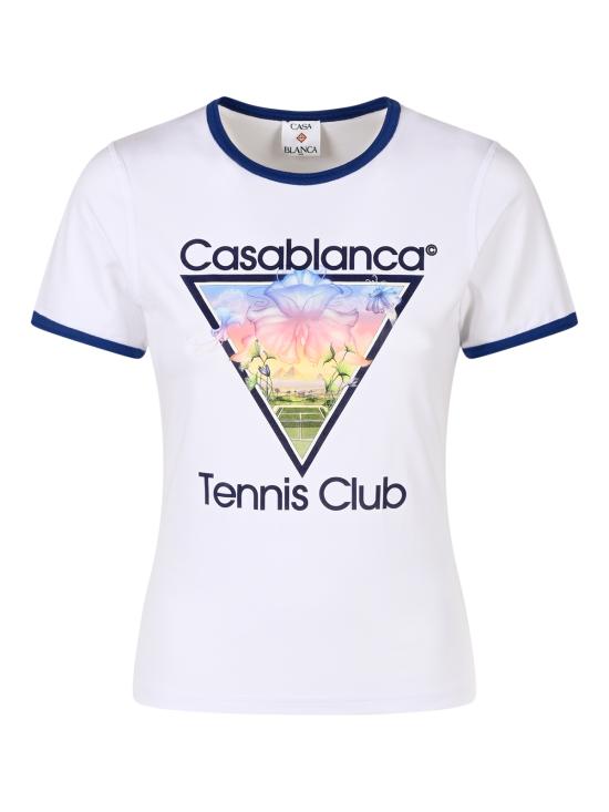 26FW 카사블랑카 반팔 티셔츠 WAW26JTS04902 WHITE TENNIS CLUB ICON - CASABLANCA
